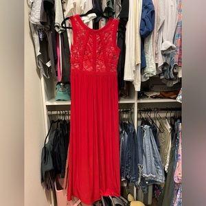 R &M Richards floor length Red Dress